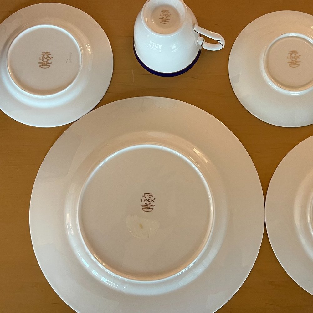 Lenox Federal Cobalt Fine Bone China 5 Piece Set Classics Collection - Preowned - Picture 4 of 5
